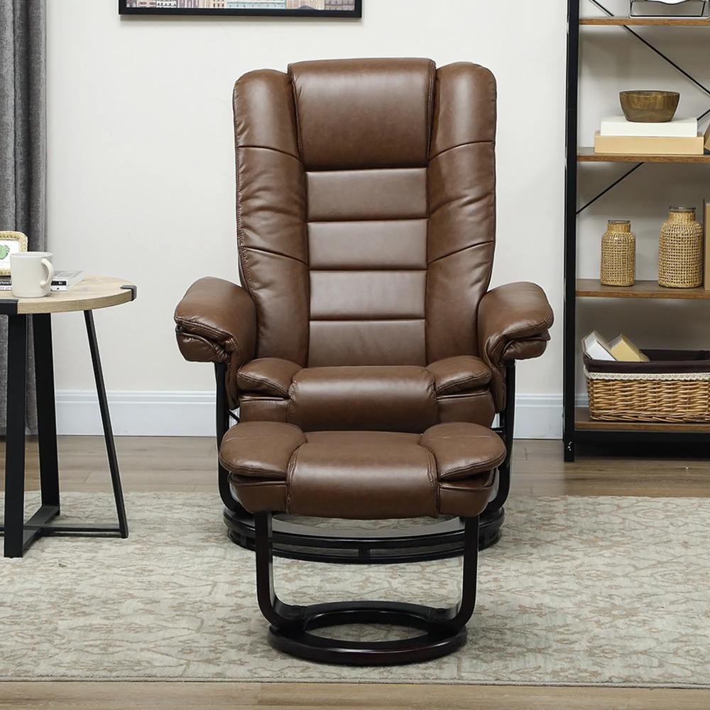 HOMCOM Faux Leather 135&deg; Reclining Chair and Footstool Additional View 19