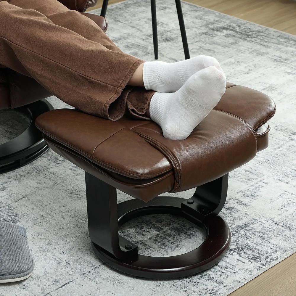 HOMCOM Faux Leather 135&deg; Reclining Chair and Footstool Additional View 20