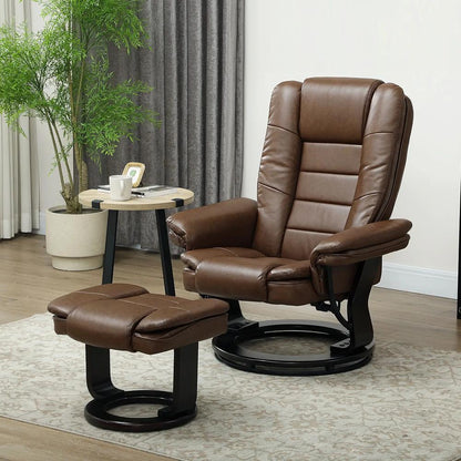 HOMCOM Faux Leather 135&deg; Reclining Chair and Footstool Additional View 21