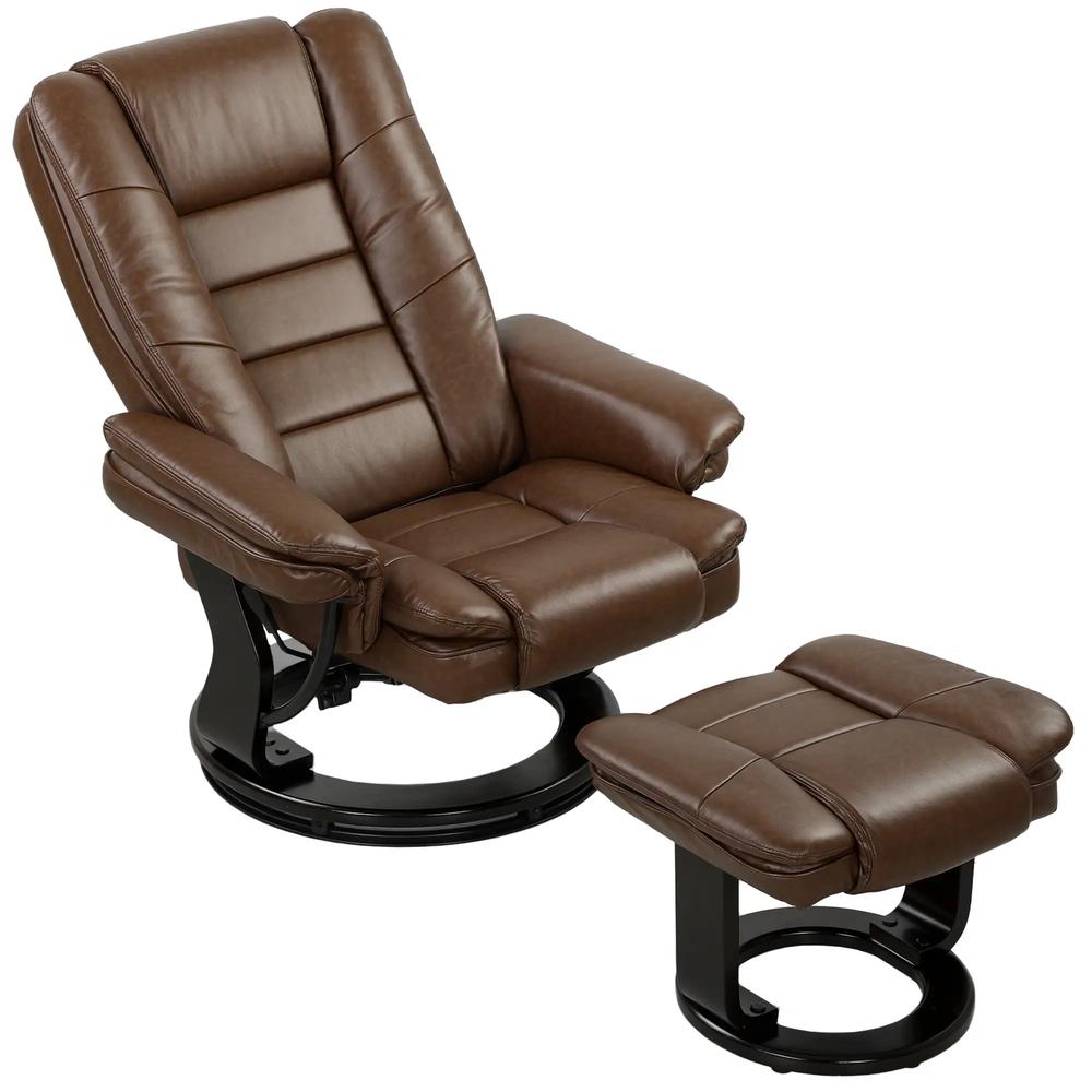 HOMCOM Faux Leather 135&deg; Reclining Chair and Footstool Additional View 22
