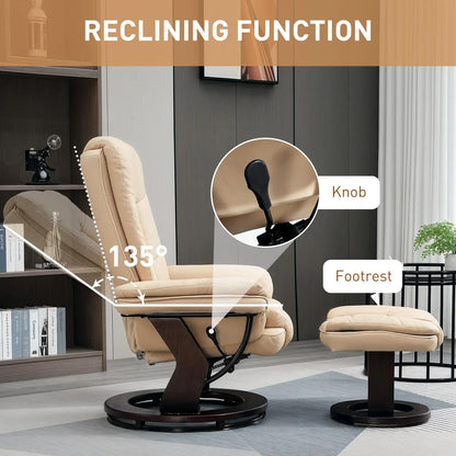 HOMCOM Faux Leather 135&deg; Reclining Chair and Footstool Additional View 4