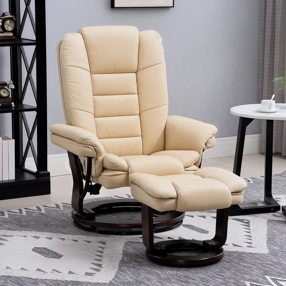 HOMCOM Faux Leather 135&deg; Reclining Chair and Footstool Additional View 7
