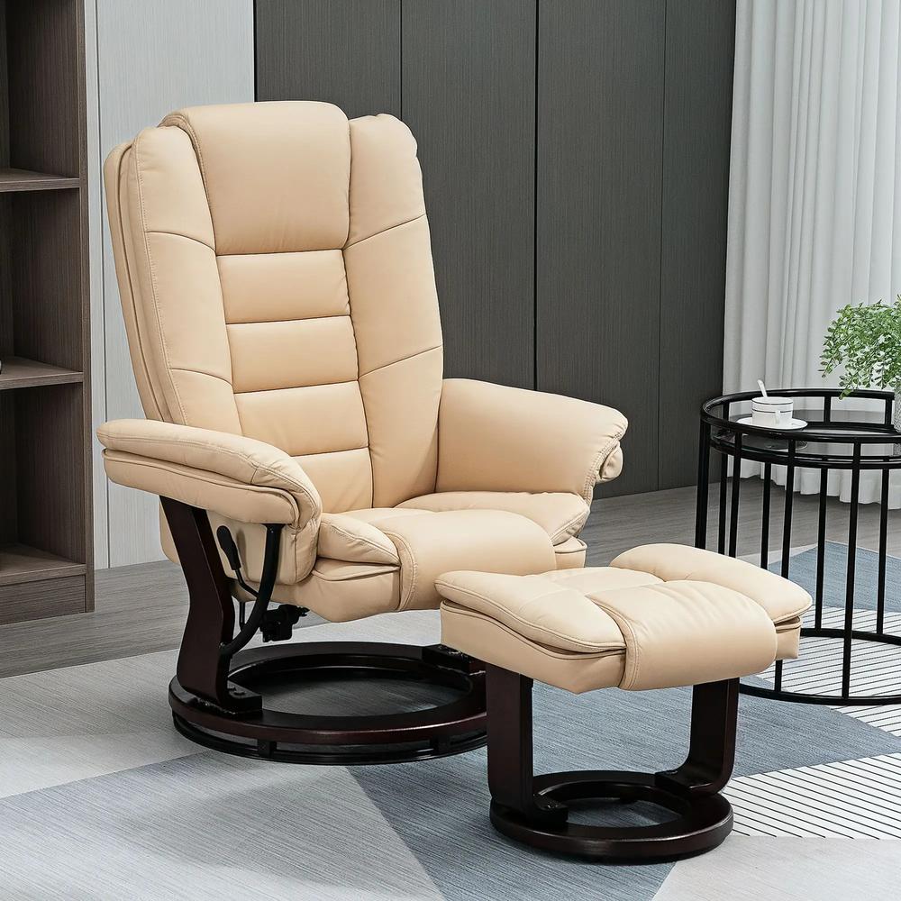 HOMCOM Faux Leather 135&deg; Reclining Chair and Footstool Additional View 10