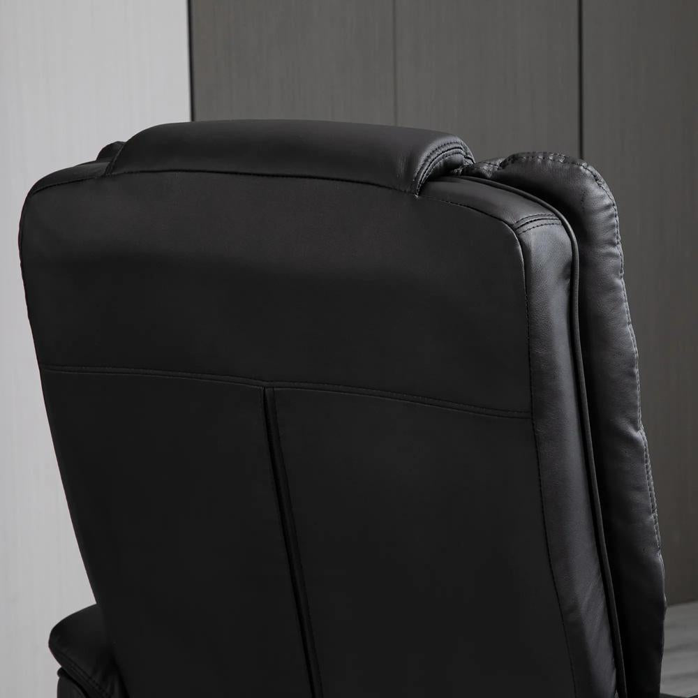 HOMCOM Recliner Chair With footstool, Recliner Armchair, 135&deg; Reclining Swivel Sofa Chair, PU Leather Ergonomic Couch Bed with Swivel Wood Base for Living Room Additional View 7