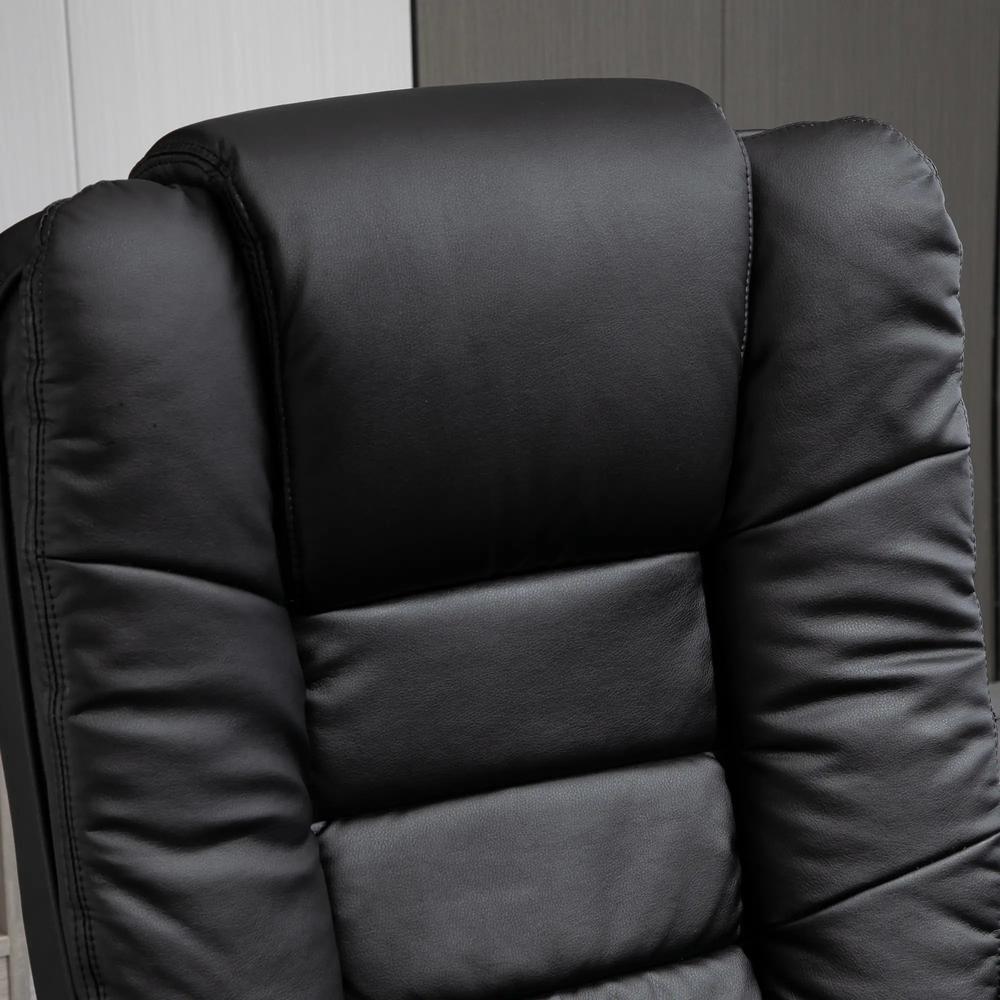 HOMCOM Recliner Chair With footstool, Recliner Armchair, 135&deg; Reclining Swivel Sofa Chair, PU Leather Ergonomic Couch Bed with Swivel Wood Base for Living Room Additional View 9
