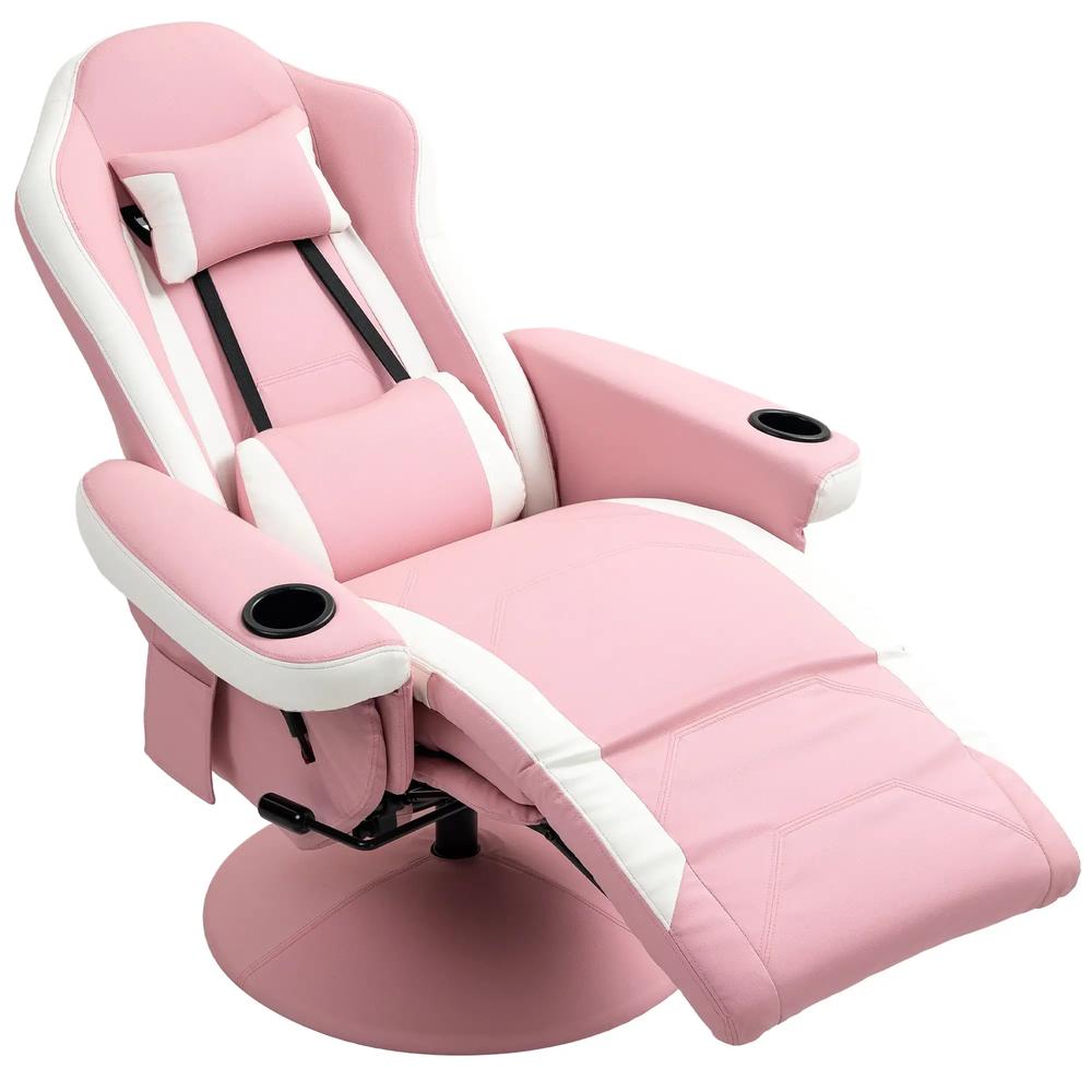 HOMCOM Manual Recliner Armchair PU Leather Lounge Chair w Adjustable Leg Rest, 135&deg; Reclining Function, 360&deg; Swivel Additional View 11