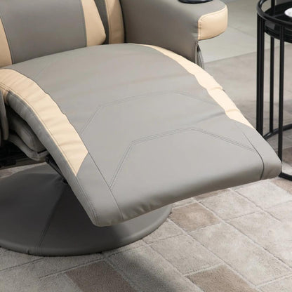 HOMCOM Manual Recliner Armchair PU Leather Lounge Chair w Adjustable Leg Rest, 135&deg; Reclining Function, 360&deg; Swivel Additional View 18