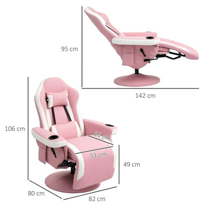 HOMCOM Manual Recliner Armchair PU Leather Lounge Chair w Adjustable Leg Rest, 135&deg; Reclining Function, 360&deg; Swivel Additional View 3