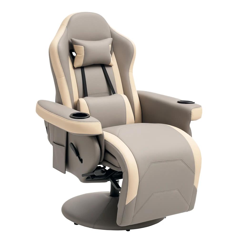 HOMCOM Manual Recliner Armchair PU Leather Lounge Chair w Adjustable Leg Rest, 135&deg; Reclining Function, 360&deg; Swivel Additional View 21