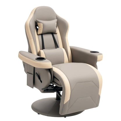 HOMCOM Manual Recliner Armchair PU Leather Lounge Chair w Adjustable Leg Rest, 135&deg; Reclining Function, 360&deg; Swivel Additional View 21