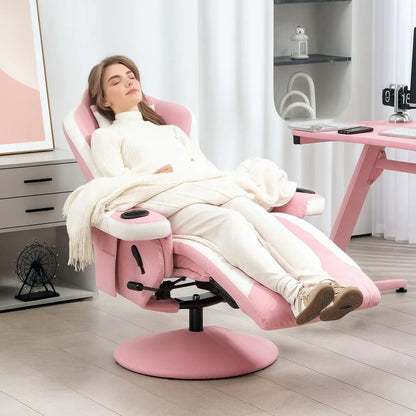 HOMCOM Manual Recliner Armchair PU Leather Lounge Chair w Adjustable Leg Rest, 135&deg; Reclining Function, 360&deg; Swivel Additional View 7