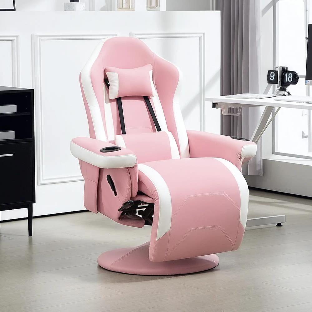 HOMCOM Manual Recliner Armchair PU Leather Lounge Chair w Adjustable Leg Rest, 135&deg; Reclining Function, 360&deg; Swivel Additional View 10