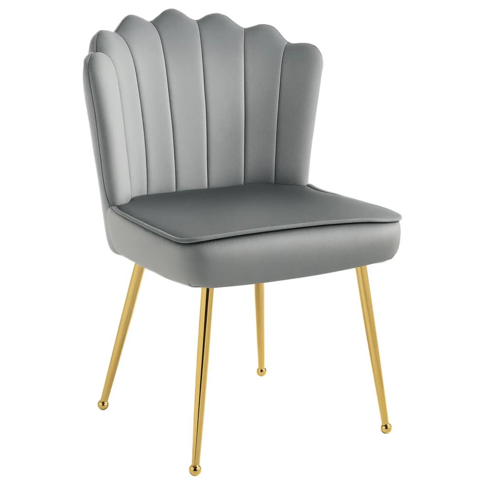 HOMCOM Velvet-Feel Shell Accent Chair Additional View 11