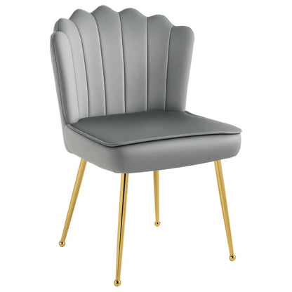 HOMCOM Velvet-Feel Shell Accent Chair Additional View 11