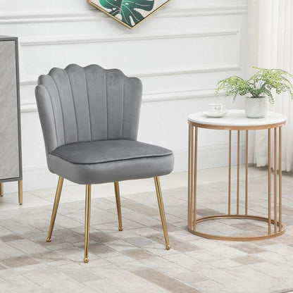 HOMCOM Velvet-Feel Shell Accent Chair Additional View 12