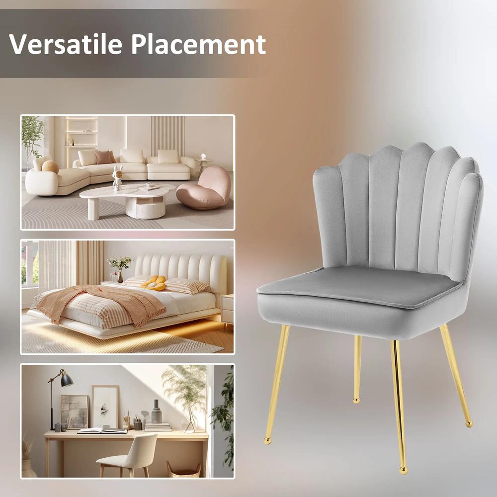 HOMCOM Velvet-Feel Shell Accent Chair Additional View 17