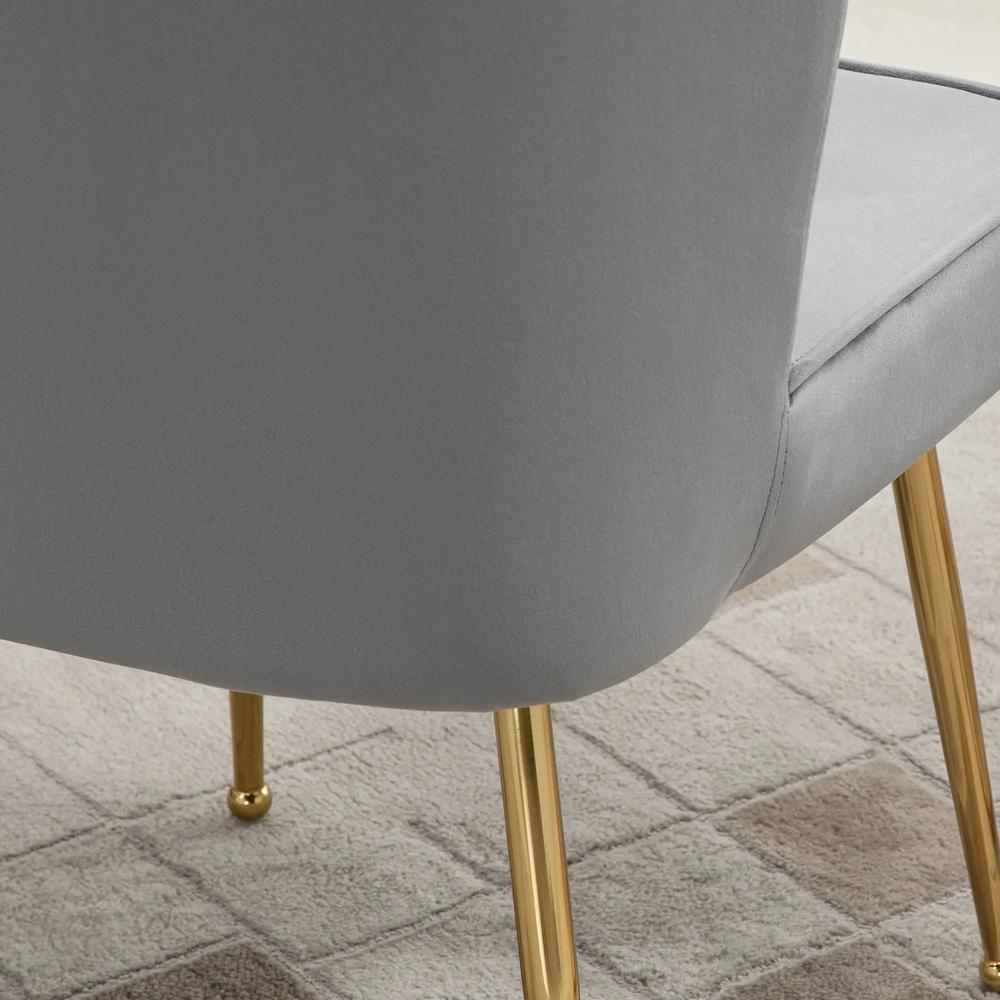 HOMCOM Velvet-Feel Shell Accent Chair Additional View 18