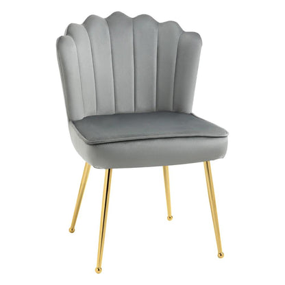 HOMCOM Velvet-Feel Shell Accent Chair Additional View 20