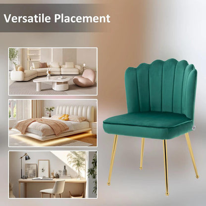 HOMCOM Velvet-Feel Shell Accent Chair Additional View 7