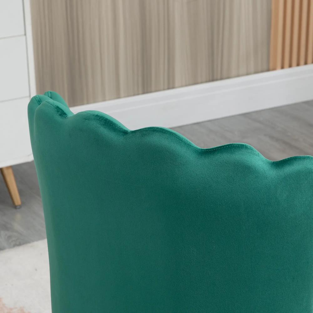 HOMCOM Velvet-Feel Shell Accent Chair Additional View 8