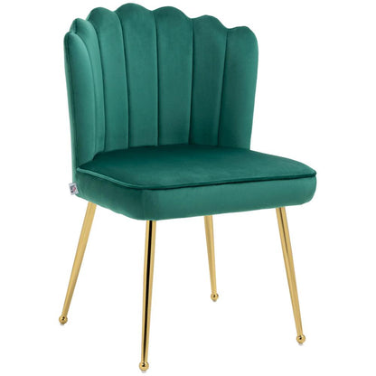 HOMCOM Velvet-Feel Shell Accent Chair Additional View 10