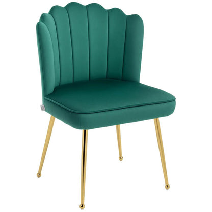 HOMCOM Velvet-Feel Shell Accent Chair