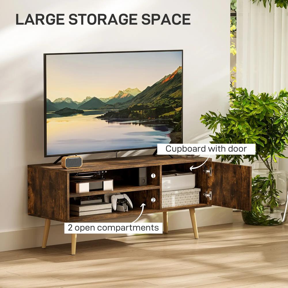HOMCOM TV Stand up to 55 Inches, TV Unit with Open Shelves and Cable Holes Additional View 4
