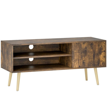 HOMCOM TV Stand up to 55 Inches, TV Unit with Open Shelves and Cable Holes