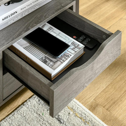 HOMCOM Industrial Side Table with Drawer, Sofa Table, Bedside Cabinet with Storage Shelf, Slim Nightstand for Living Room, Bedroom Additional View 19