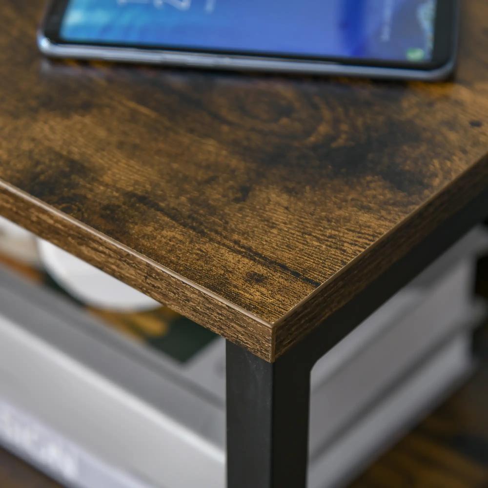 HOMCOM Industrial Side Table with Drawer, Sofa Table, Bedside Cabinet with Storage Shelf, Slim Nightstand for Living Room, Bedroom Additional View 7