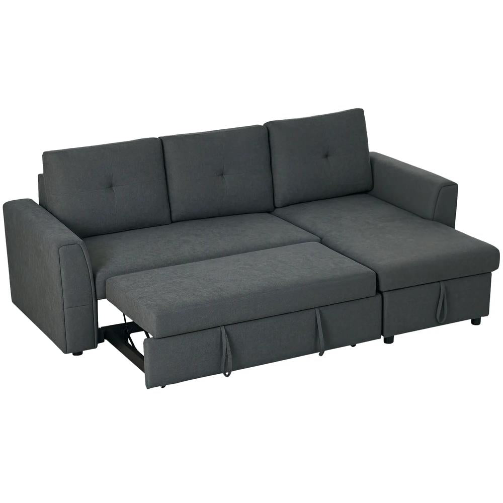 HOMCOM 3 Seater Sofa Bed, Pull Out Sofa Bed with Storage for Living Room Additional View 11