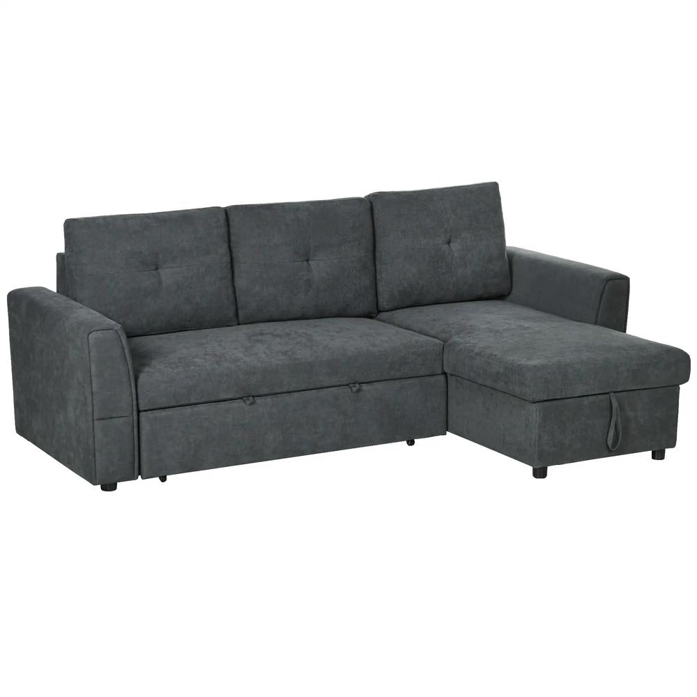 HOMCOM 3 Seater Sofa Bed, Pull Out Sofa Bed with Storage for Living Room Additional View 12