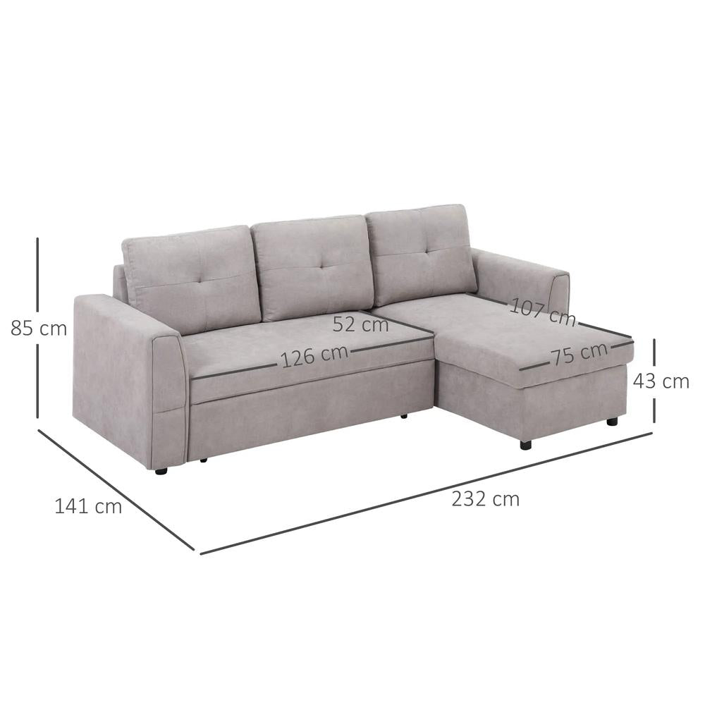 HOMCOM 3 Seater Sofa Bed, Pull Out Sofa Bed with Storage for Living Room Additional View 15