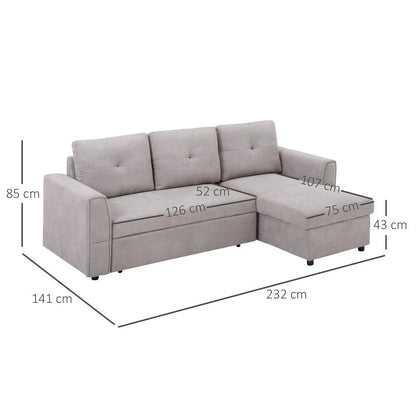 HOMCOM 3 Seater Sofa Bed, Pull Out Sofa Bed with Storage for Living Room Additional View 15