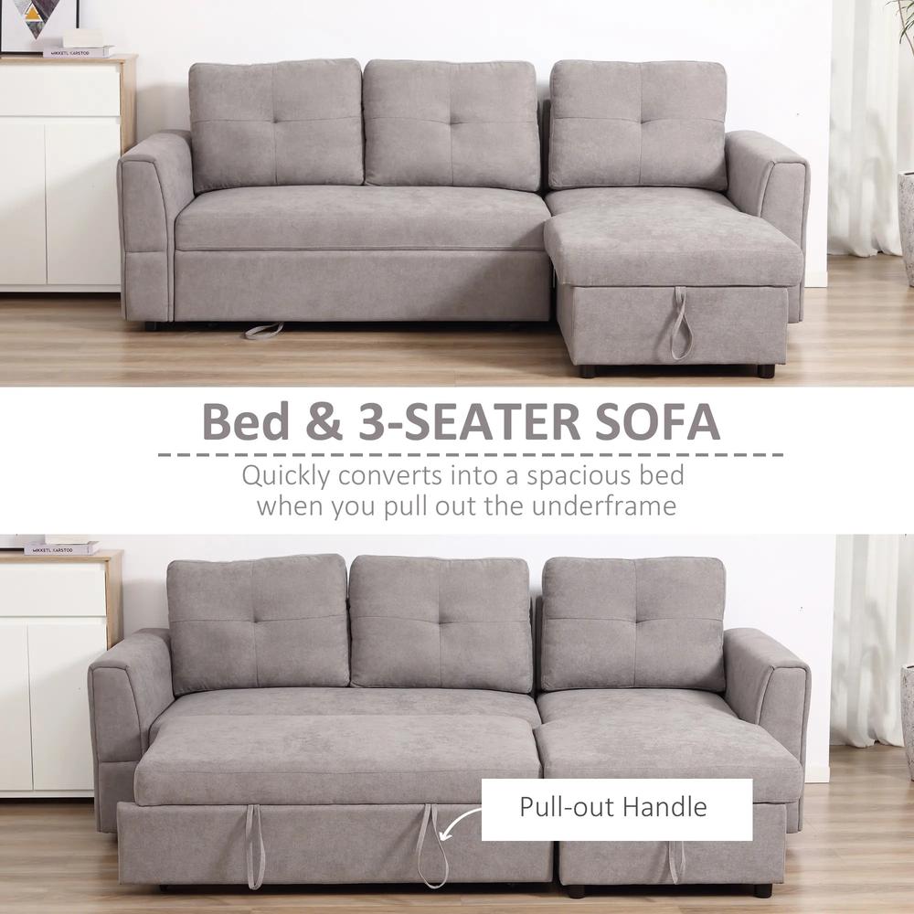 HOMCOM 3 Seater Sofa Bed, Pull Out Sofa Bed with Storage for Living Room Additional View 16