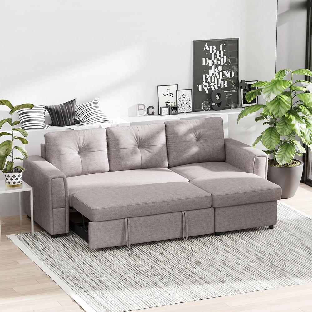 HOMCOM 3 Seater Sofa Bed, Pull Out Sofa Bed with Storage for Living Room Additional View 22