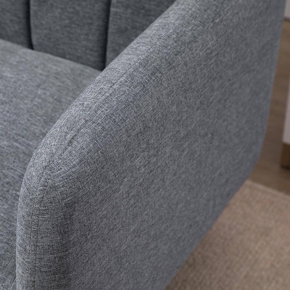 HOMCOM 3 Seater Sofa Bed, Convertible Linen Fabric Sofa Couch, Click Clack Sofabed with Adjustable Split Backrest for Living Room, Bedroom, Guest Room, Grey Additional View 9