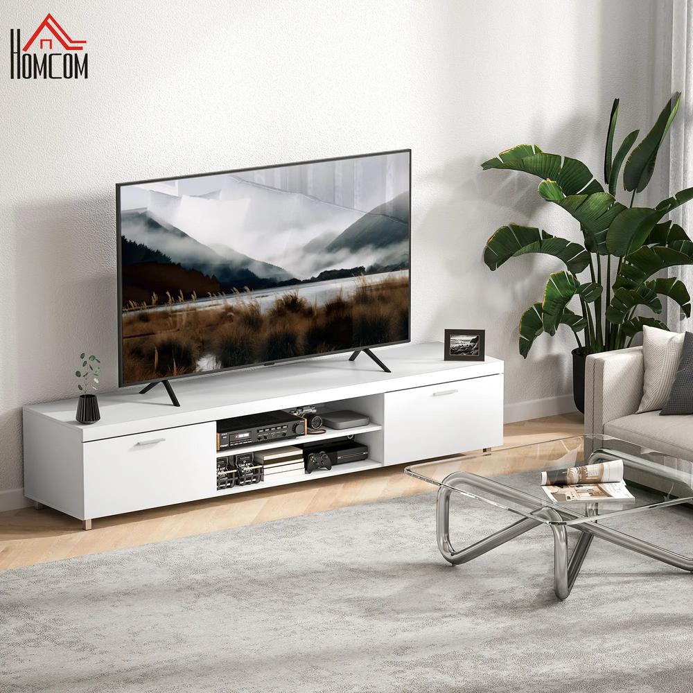 HOMCOM Modern TV unit Cabinet Entertainment Centre for TVs up to 90" w/ Cabinet Shelf for Living room Bedroom Additional View 12