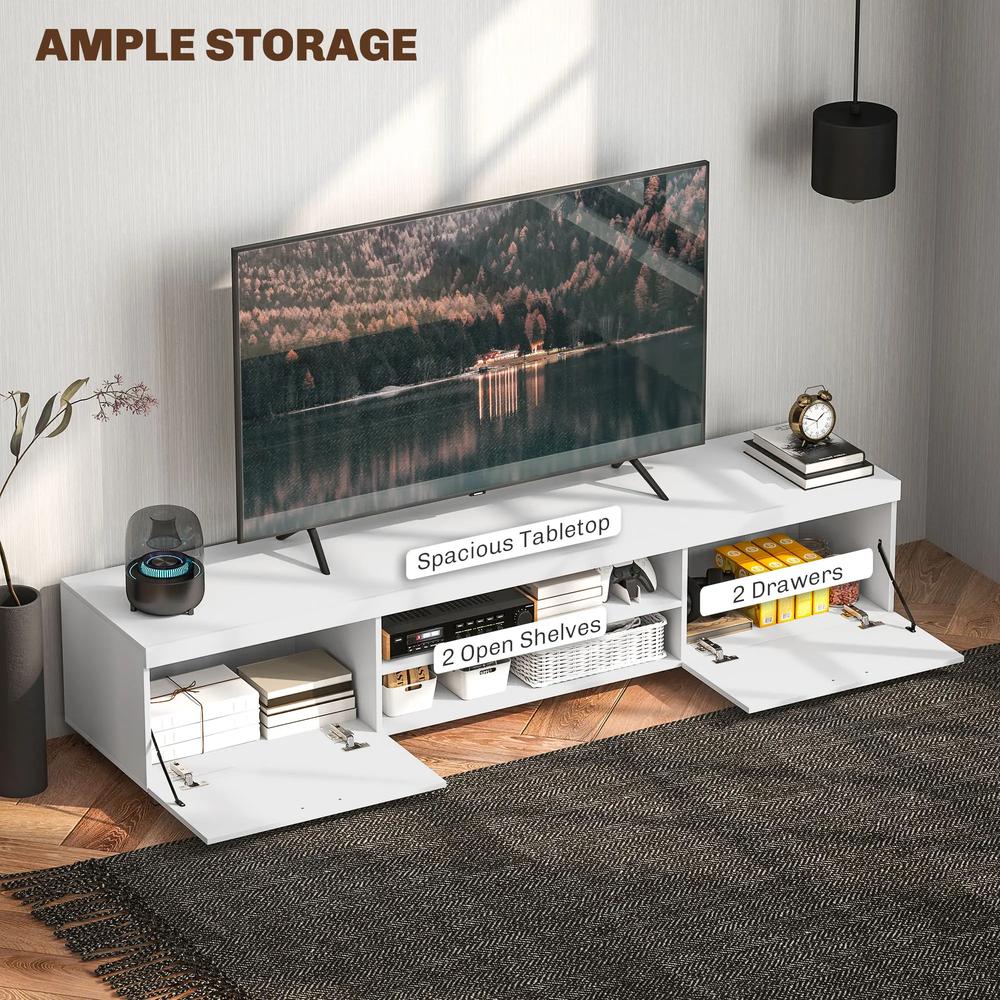 HOMCOM Modern TV unit Cabinet Entertainment Centre for TVs up to 90" w/ Cabinet Shelf for Living room Bedroom Additional View 14