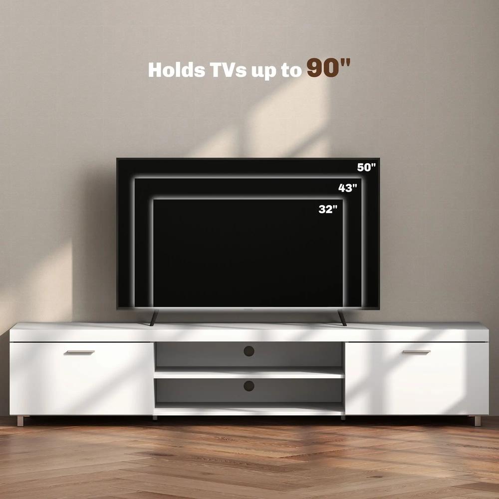 HOMCOM Modern TV unit Cabinet Entertainment Centre for TVs up to 90" w/ Cabinet Shelf for Living room Bedroom Additional View 18