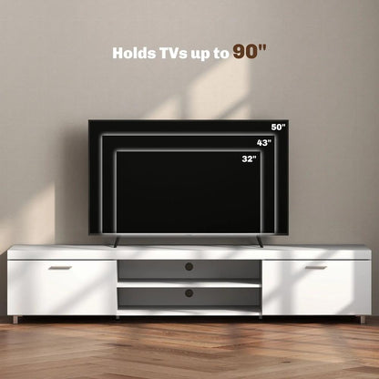 HOMCOM Modern TV unit Cabinet Entertainment Centre for TVs up to 90" w/ Cabinet Shelf for Living room Bedroom Additional View 18