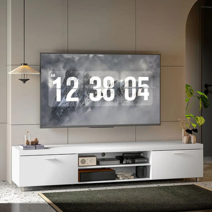 HOMCOM Modern TV unit Cabinet Entertainment Centre for TVs up to 90" w/ Cabinet Shelf for Living room Bedroom Additional View 19