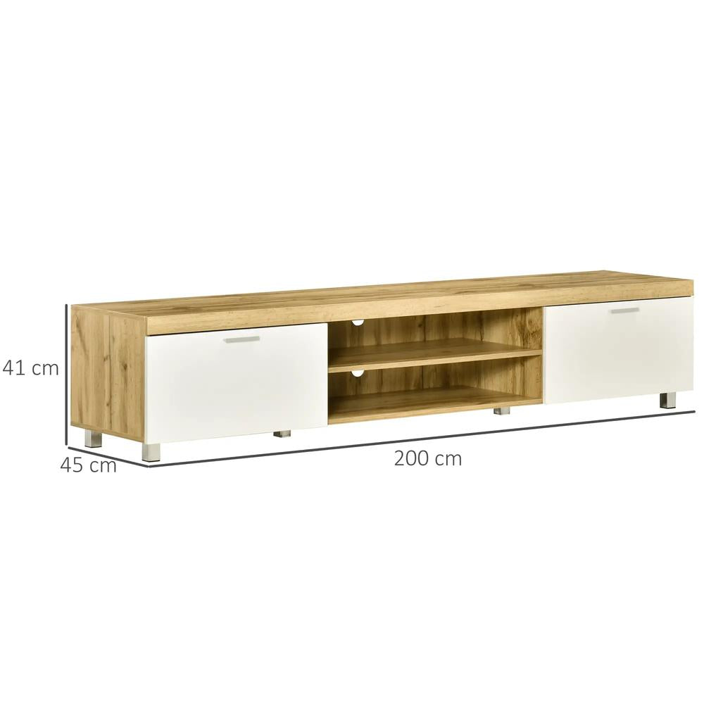 HOMCOM Modern TV unit Cabinet Entertainment Centre for TVs up to 90" w/ Cabinet Shelf for Living room Bedroom Additional View 3