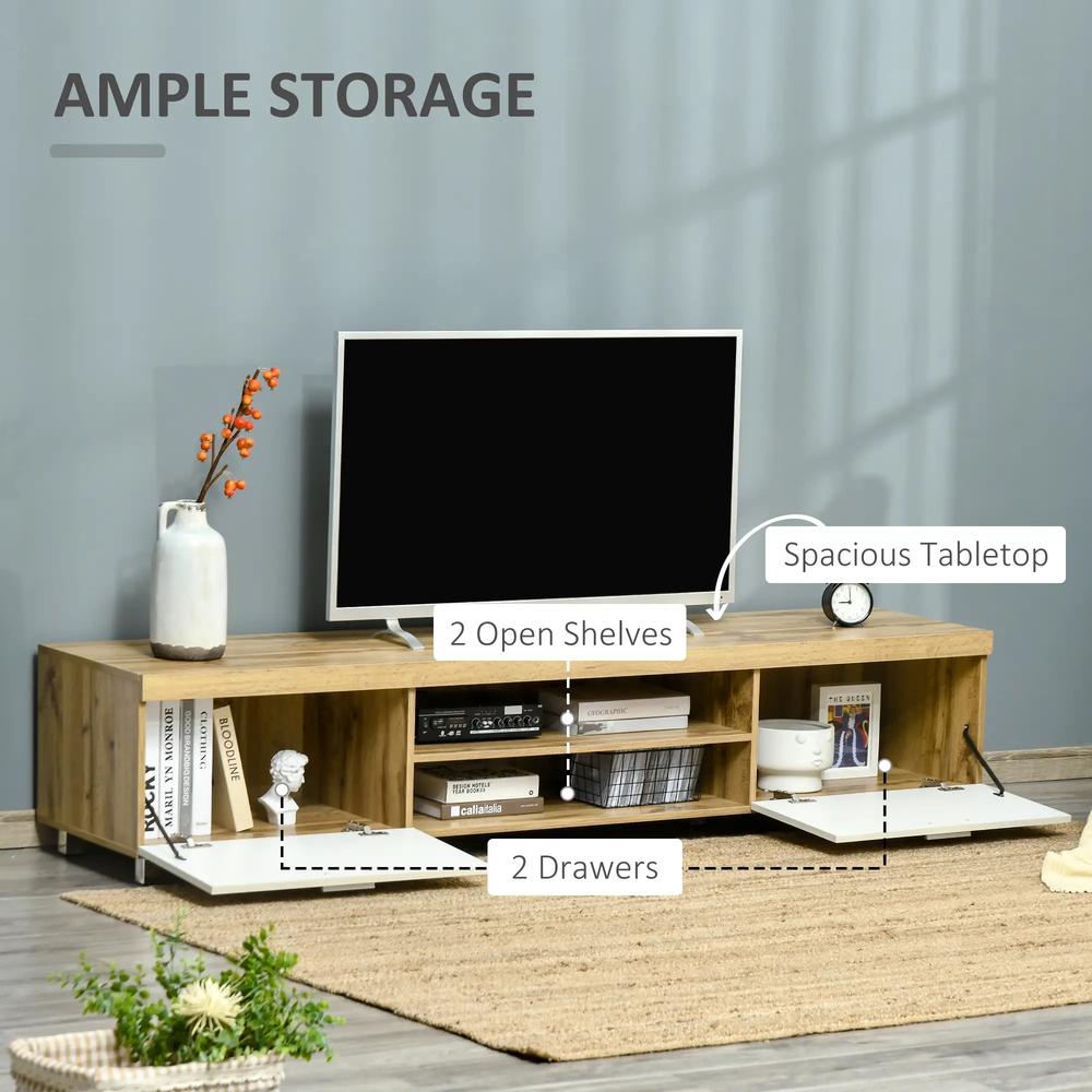 HOMCOM Modern TV unit Cabinet Entertainment Centre for TVs up to 90" w/ Cabinet Shelf for Living room Bedroom Additional View 4