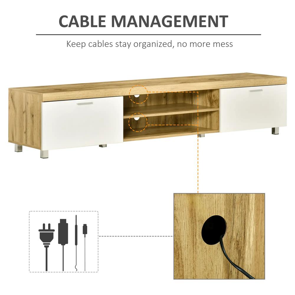 HOMCOM Modern TV unit Cabinet Entertainment Centre for TVs up to 90" w/ Cabinet Shelf for Living room Bedroom Additional View 5