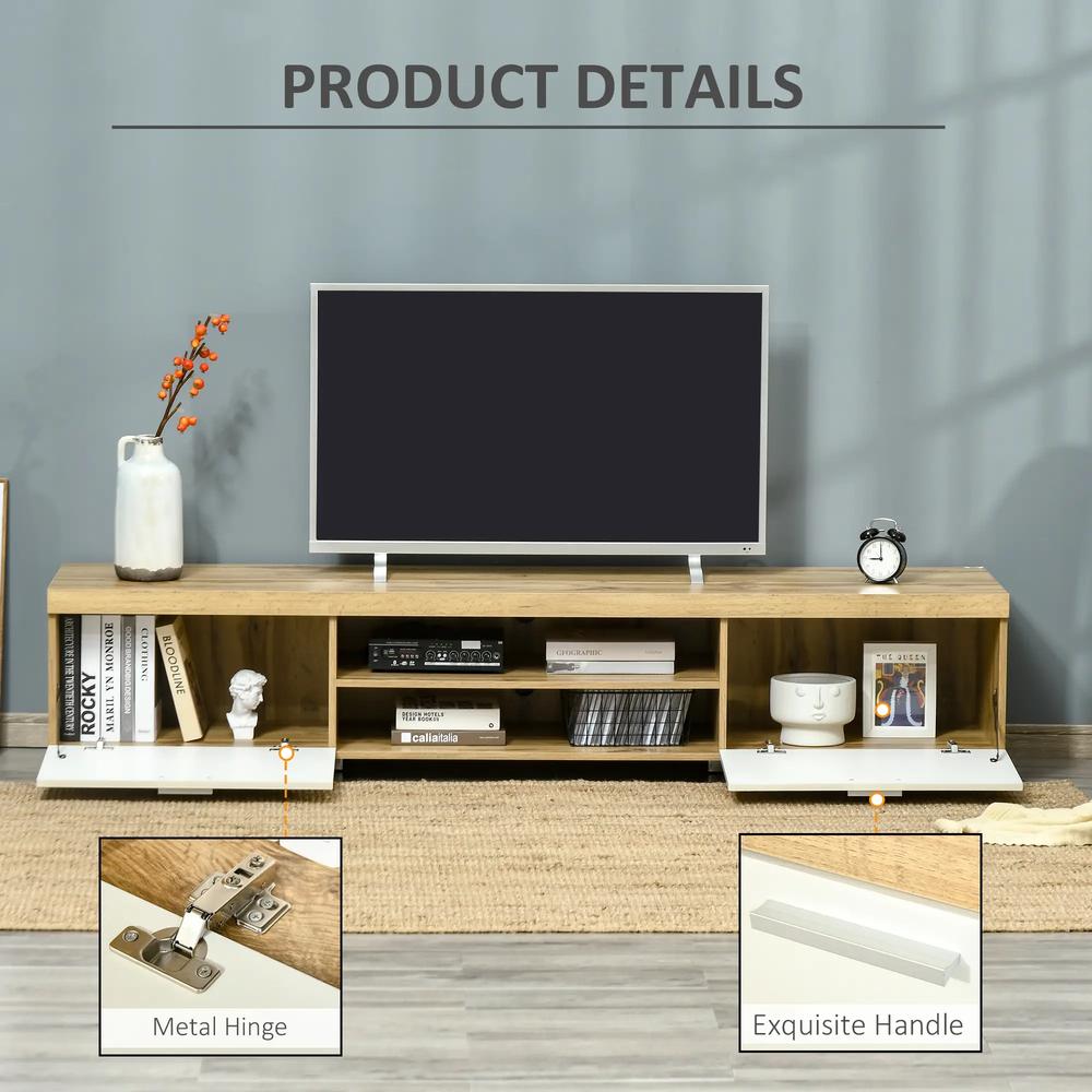HOMCOM Modern TV unit Cabinet Entertainment Centre for TVs up to 90" w/ Cabinet Shelf for Living room Bedroom Additional View 6