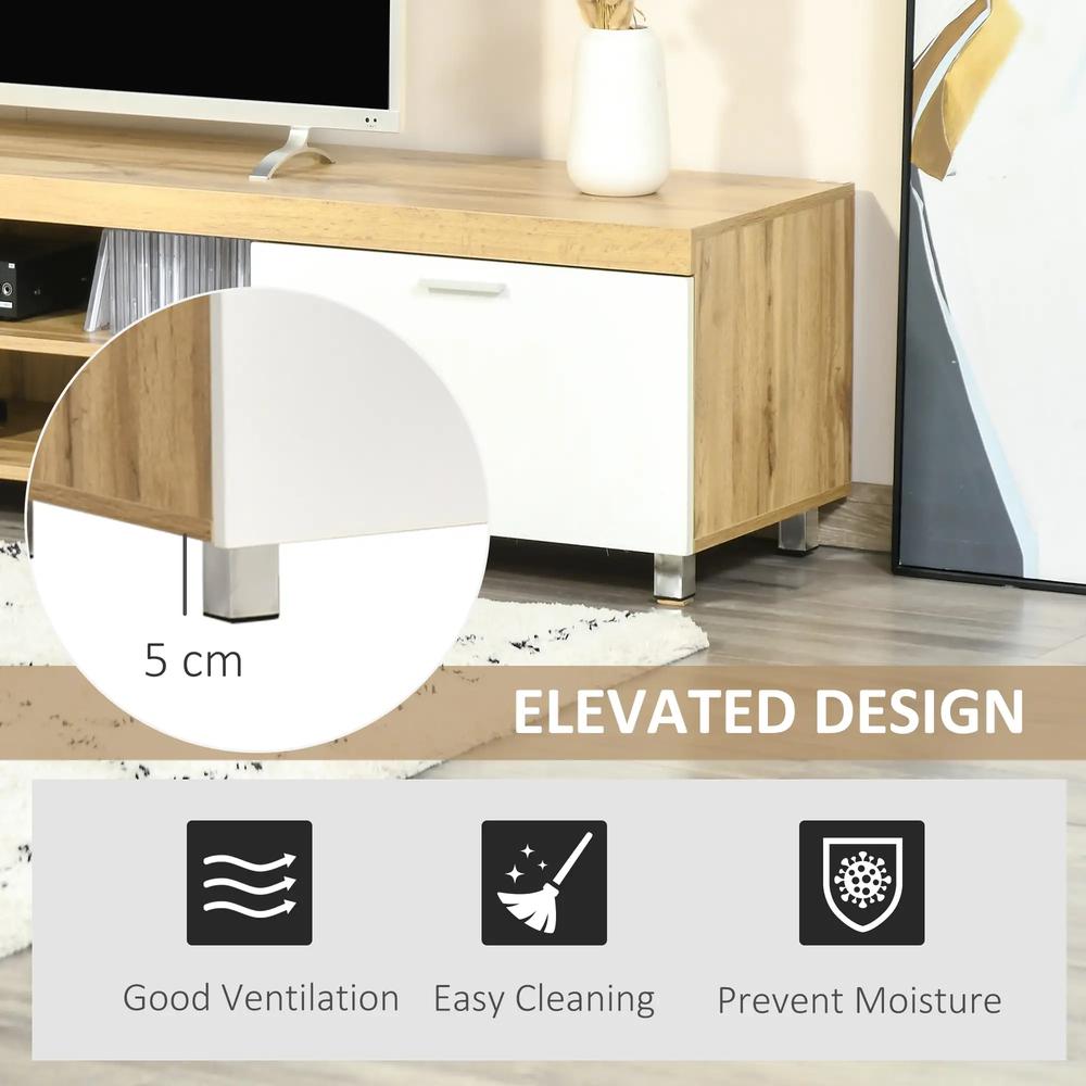 HOMCOM Modern TV unit Cabinet Entertainment Centre for TVs up to 90" w/ Cabinet Shelf for Living room Bedroom Additional View 7