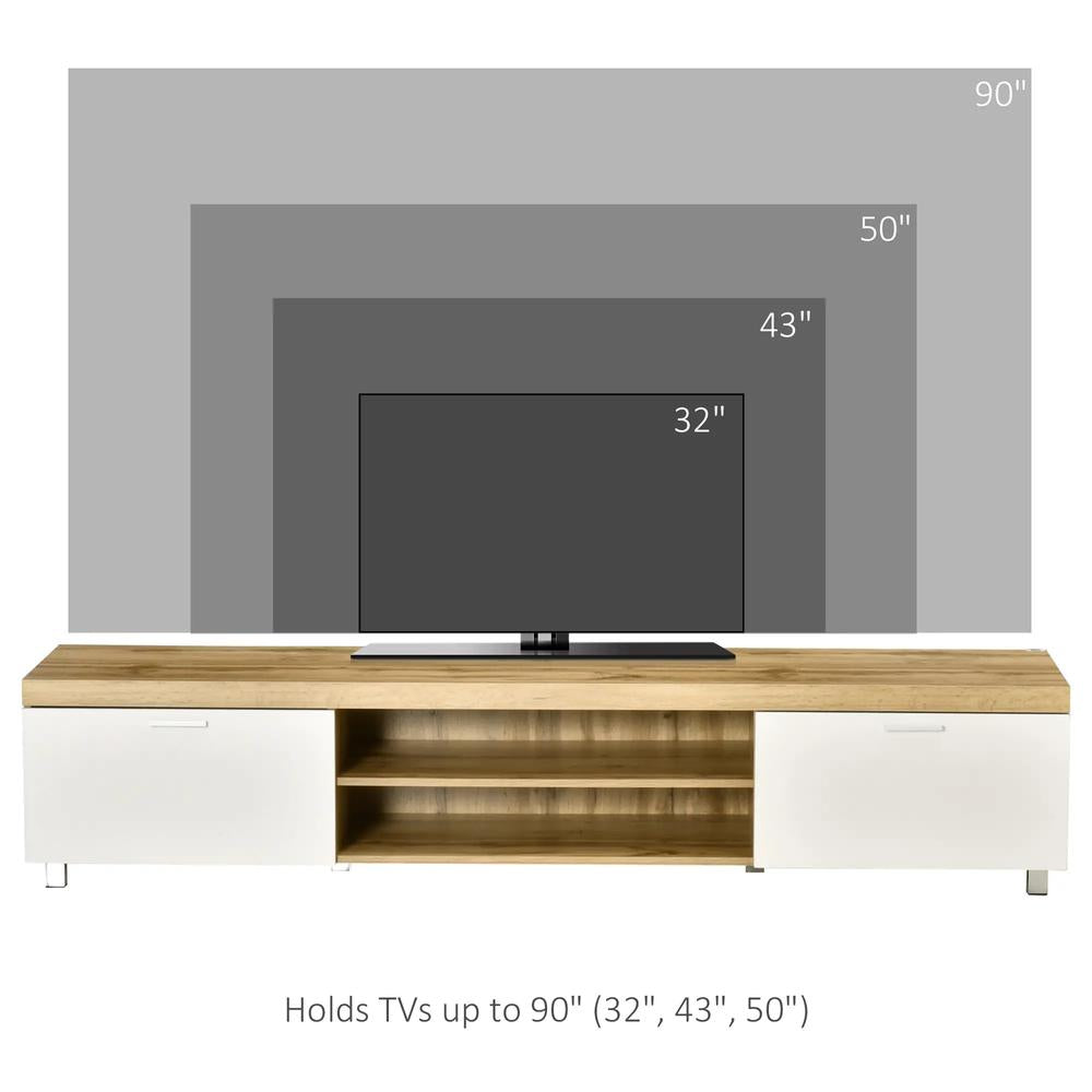 HOMCOM Modern TV unit Cabinet Entertainment Centre for TVs up to 90" w/ Cabinet Shelf for Living room Bedroom Additional View 8