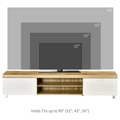 HOMCOM Modern TV unit Cabinet Entertainment Centre for TVs up to 90" w/ Cabinet Shelf for Living room Bedroom Additional View 8