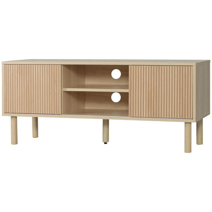 HOMCOM Sliding Door TV Cabinet Stand - Oak Wood-Effect Additional View 11